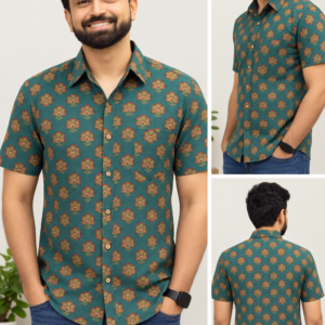 Men Teal Green Shirt